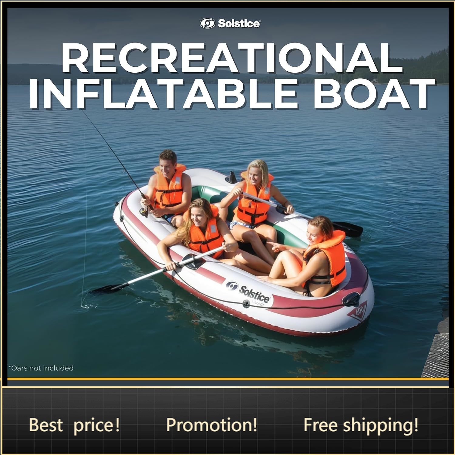 Fishing Boat Oar - BestsellerSolstice Voyager 4-Person Inflatable Fishing Boat